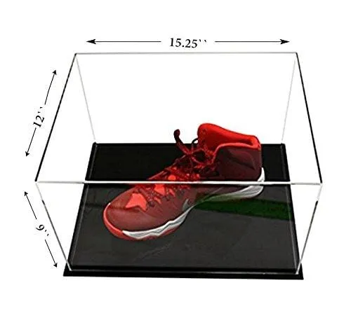 Deluxe Acrylic Clear Basketball Shoe Display Case with Black Acrylic Base (A025-DS)