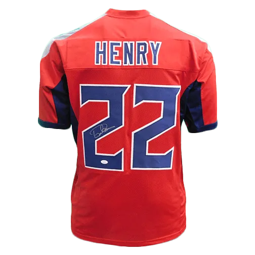 Derrick Henry Autographed Pro Style Red Football Jersey JSA