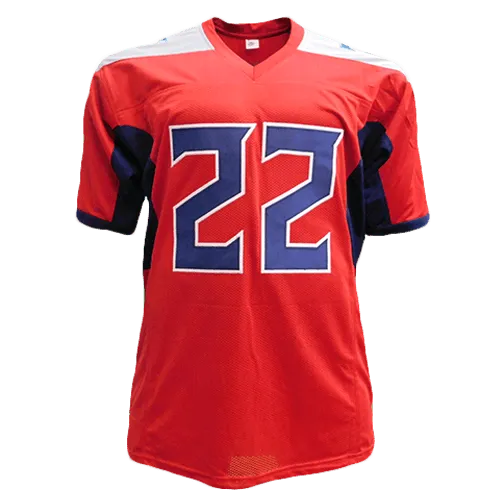 Derrick Henry Autographed Pro Style Red Football Jersey JSA
