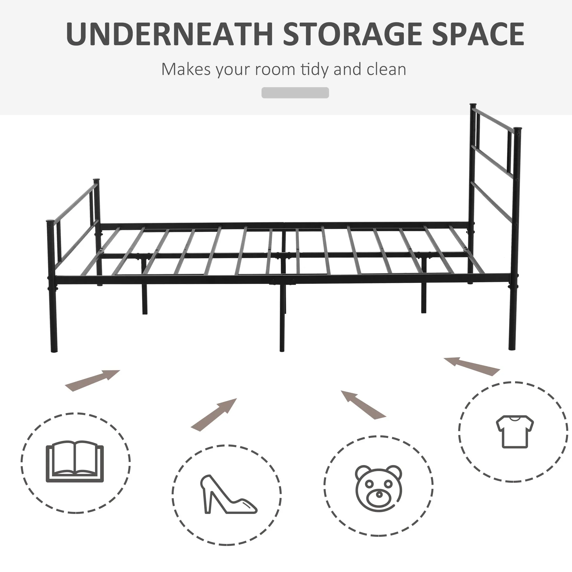 Direct Home Furniture Basics King Metal Bed Frame Black