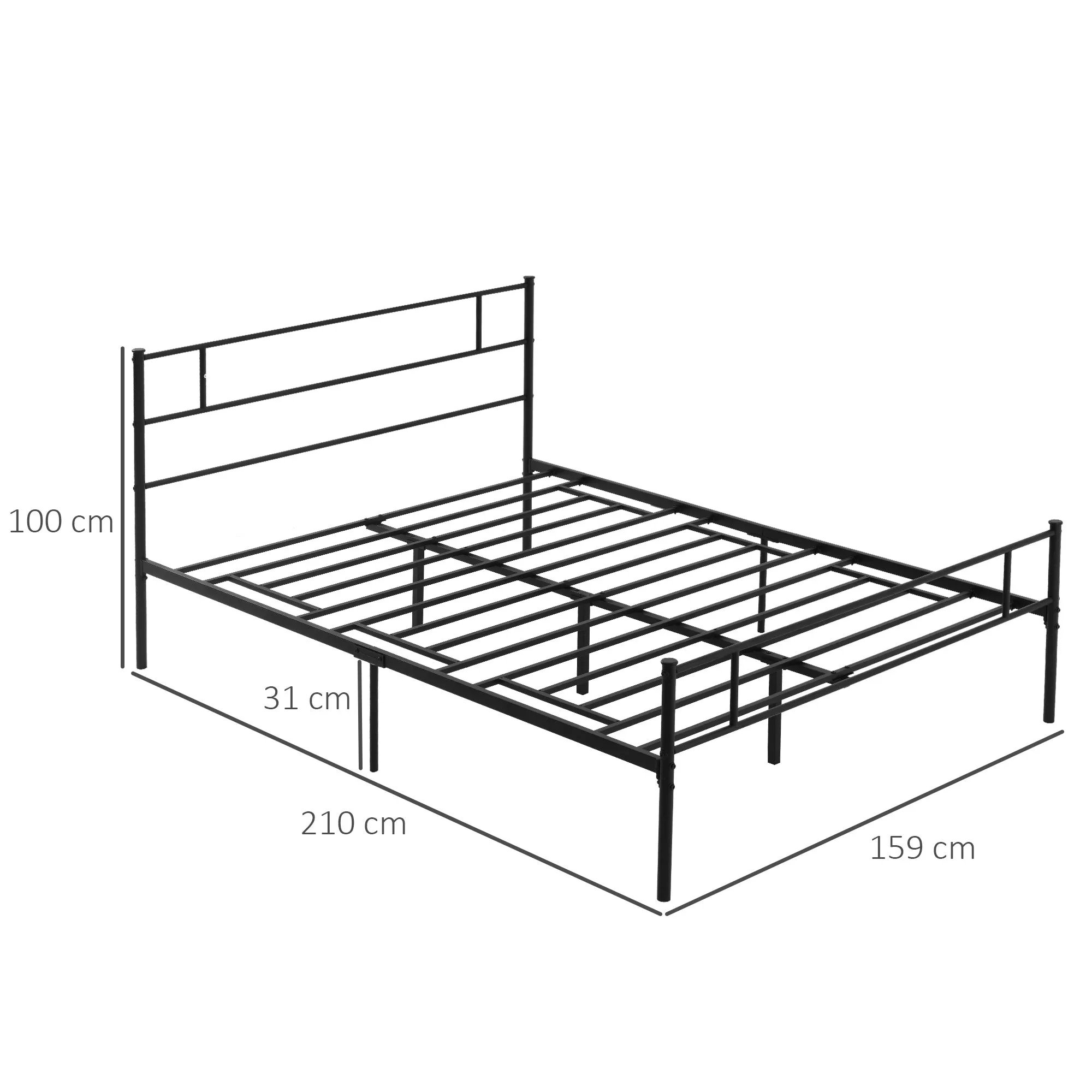 Direct Home Furniture Basics King Metal Bed Frame Black