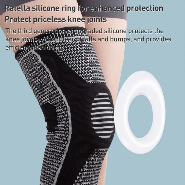 Dual Spring Support Silicone Sports Brace Fitness Protective Pads, Specification:M Size(Black Grey)
