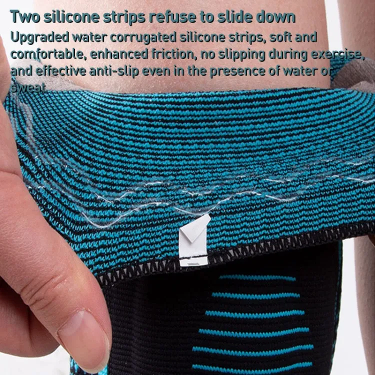 Dual Spring Support Silicone Sports Brace Fitness Protective Pads, Specification:M Size(Black Grey)