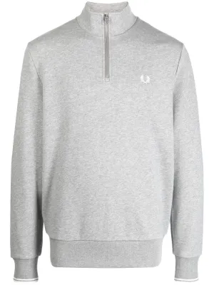 embroidered-logo zipped sweatshirt