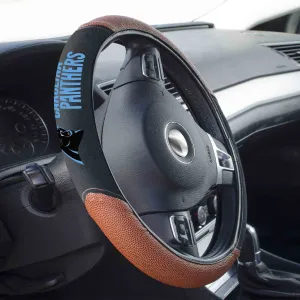 Fanmats Carolina Panthers Football Grip Steering Wheel Cover 15" Diameter