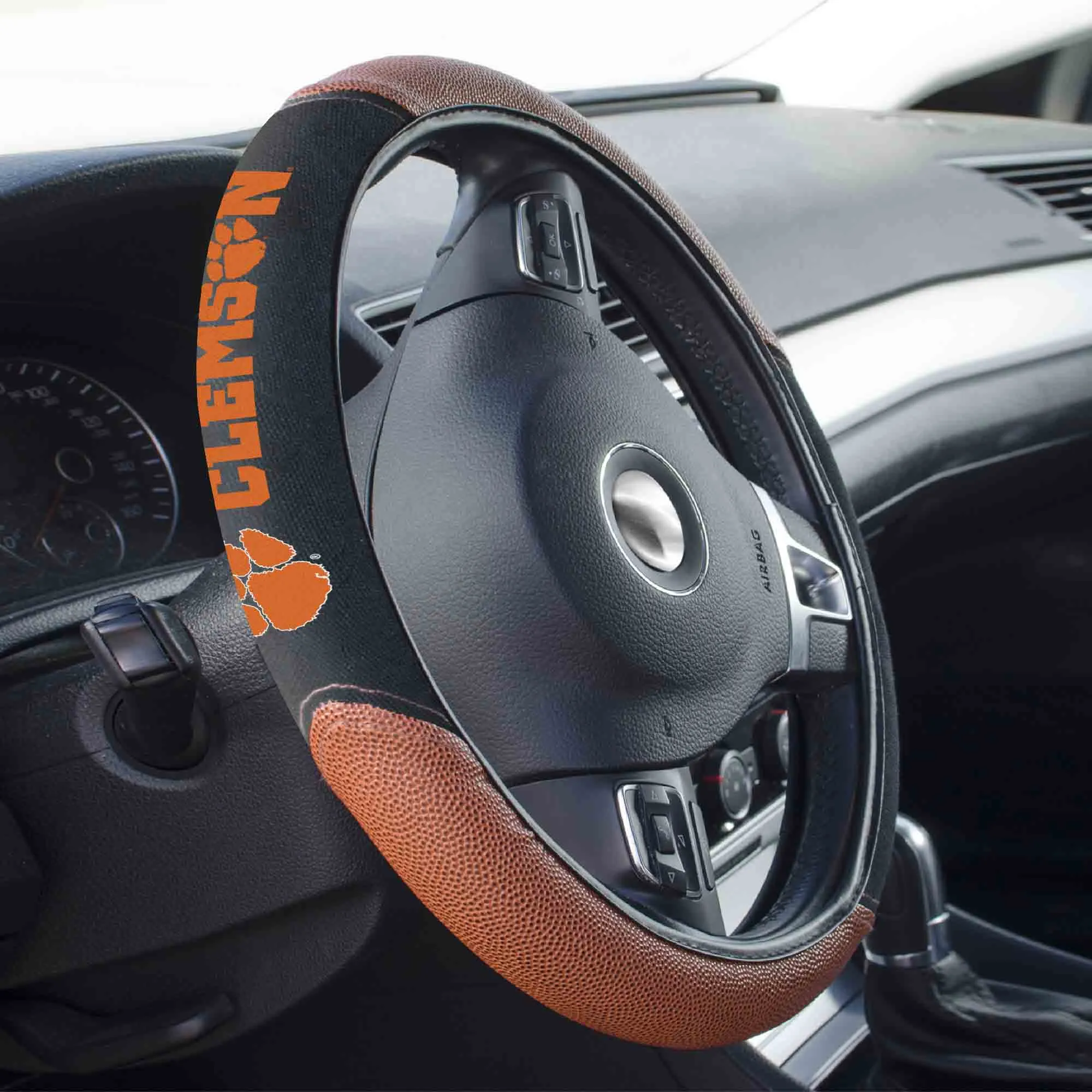 Fanmats Clemson Tigers Football Grip Steering Wheel Cover 15" Diameter