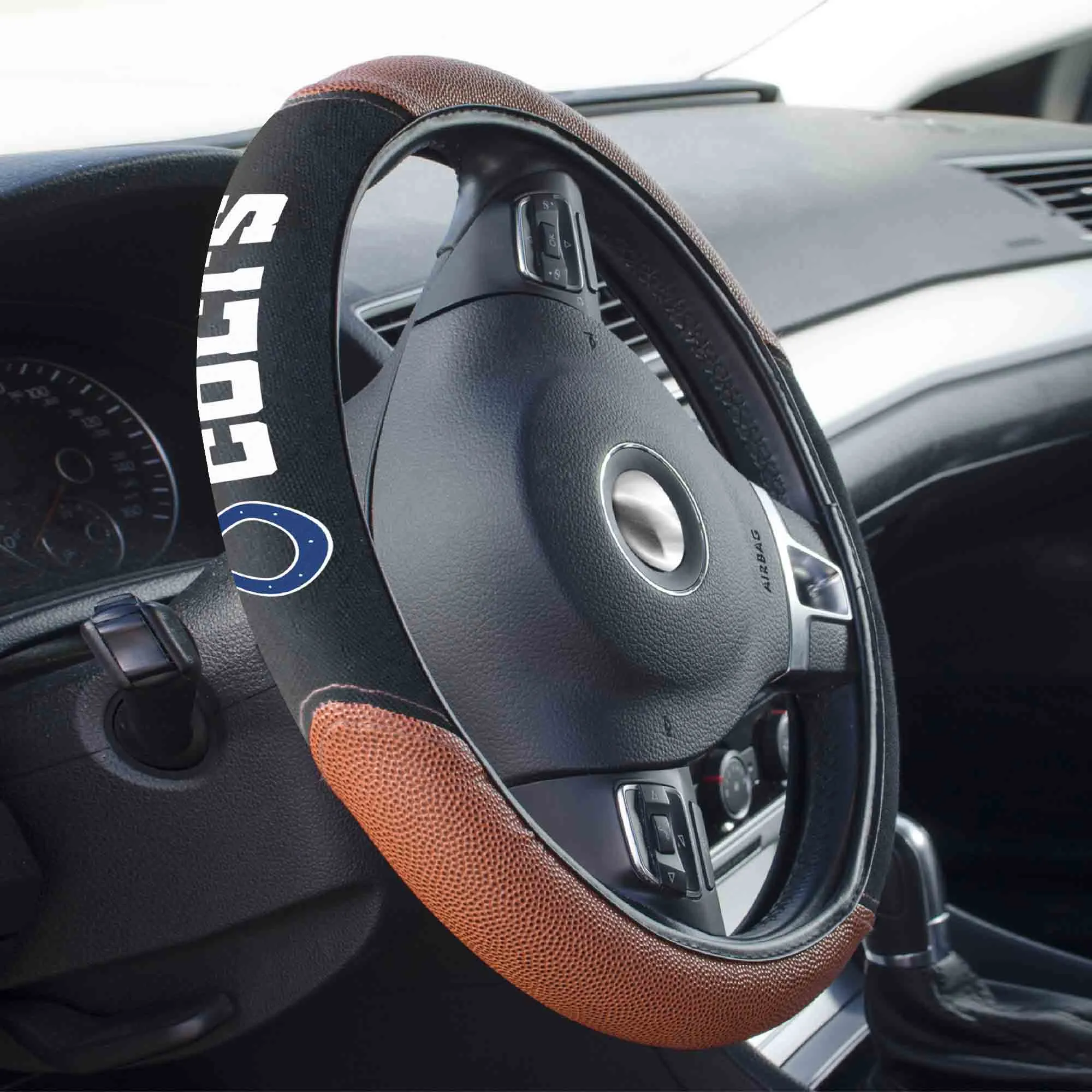 Fanmats Indianapolis Colts Football Grip Steering Wheel Cover 15" Diameter
