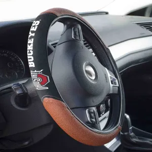 Fanmats Ohio State Buckeyes Football Grip Steering Wheel Cover 15" Diameter