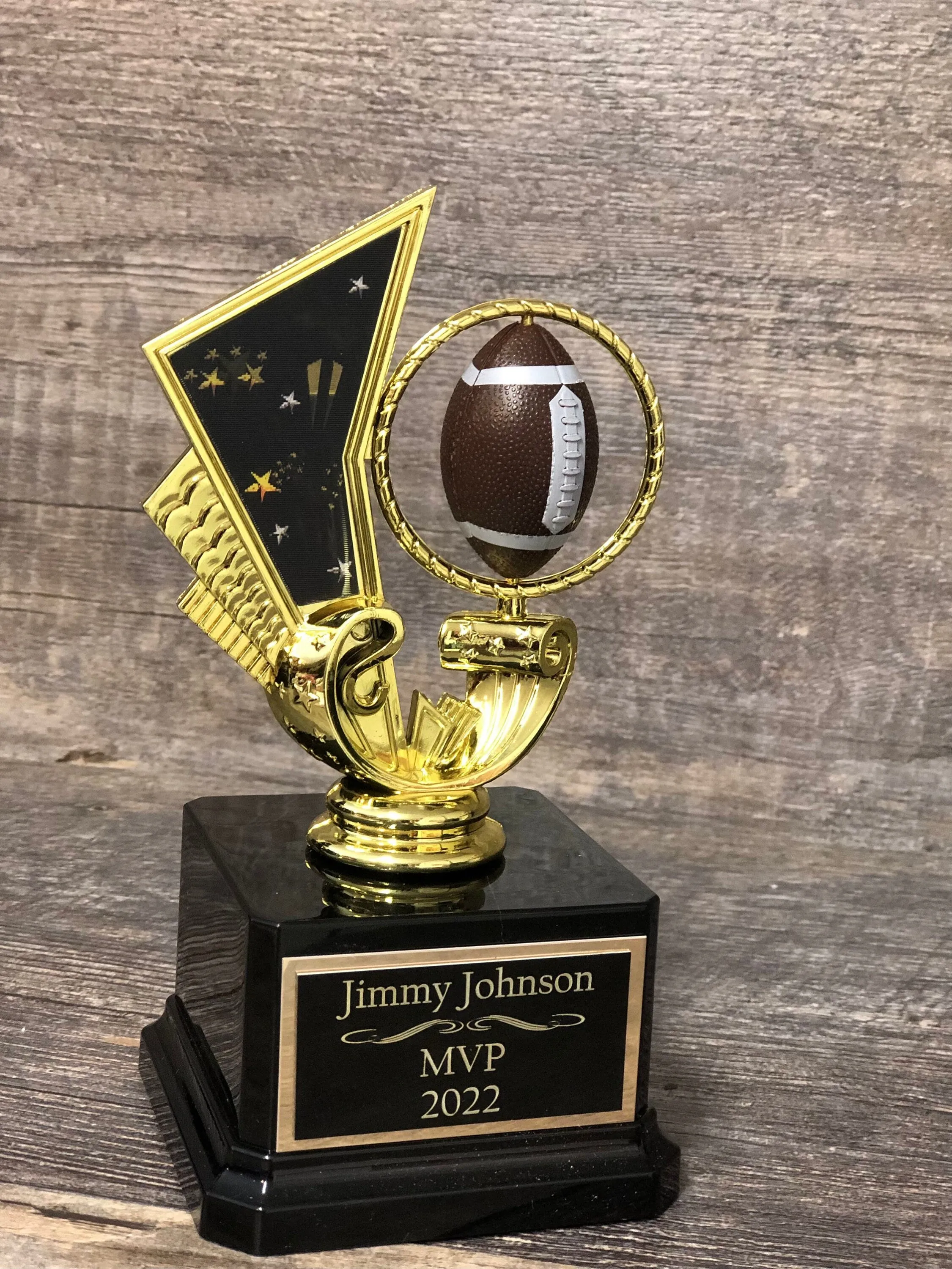 Fantasy Football Trophy FFL Economy Trophy Football Spinner Kids Trophy Award Best Stats Top Score Achievement Award Personalize