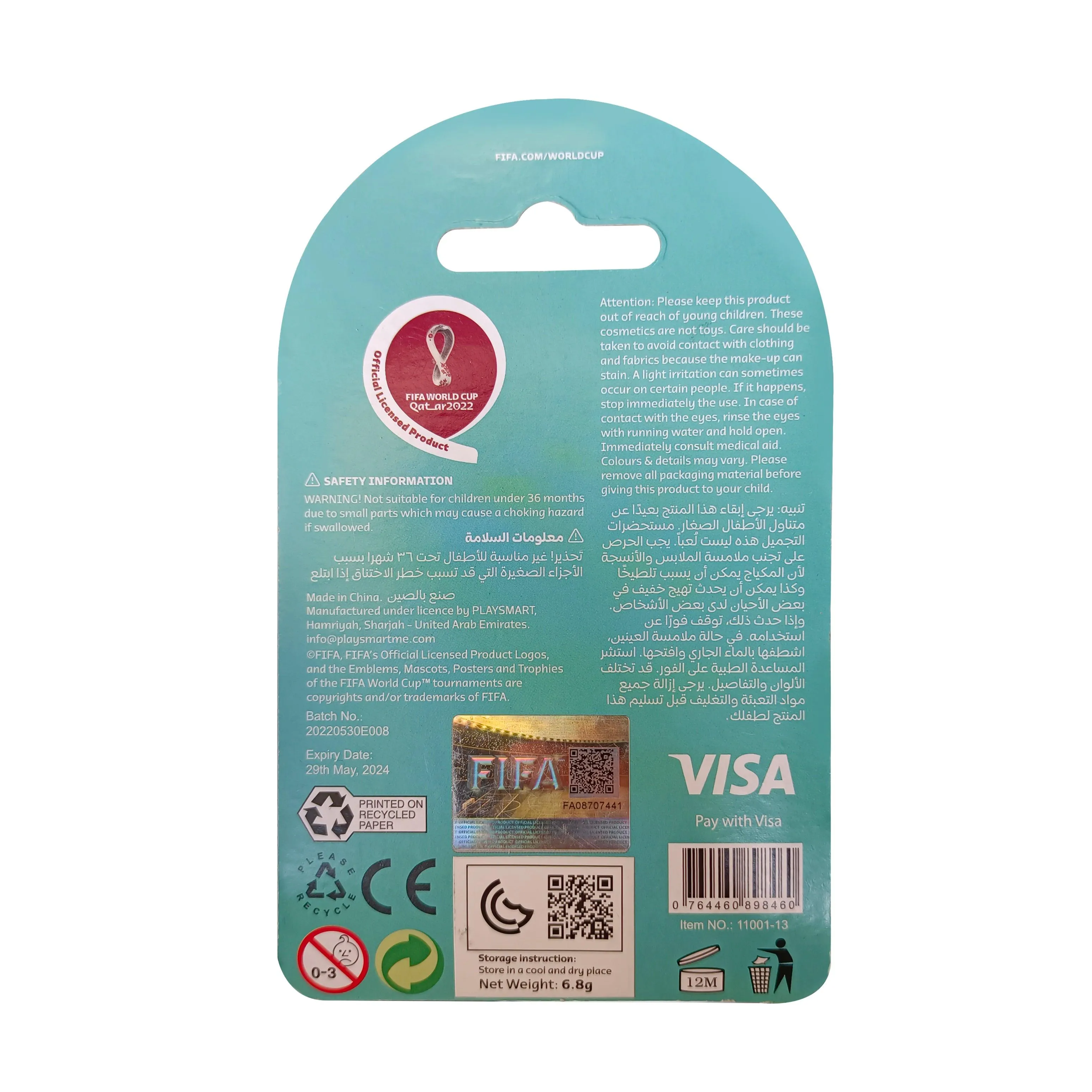 FIFA Flag Stamper Non Toxic | Flag Stamper Face paint with free removing cream - DENMARK