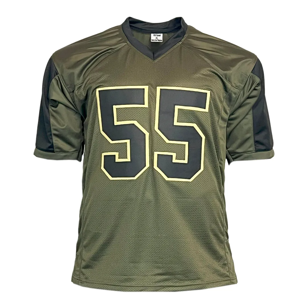 Frank Clark Unsigned Salute to Service Football Jersey