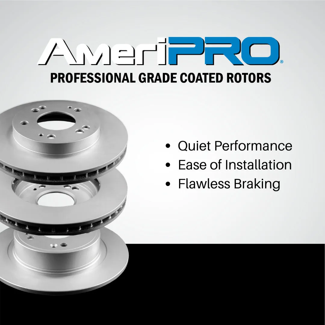 Front & Rear Coated Rotors & AmeriBRAKES Pads For Nissan Pathfinder 2005-2012