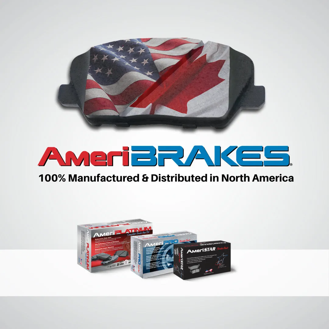 Front & Rear Coated Rotors & AmeriBRAKES Pads For Nissan Pathfinder 2005-2012