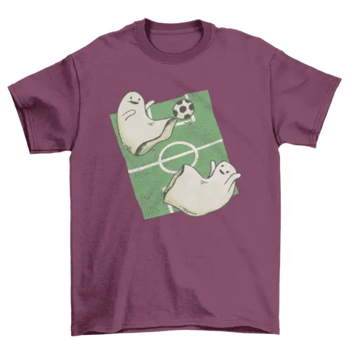 Ghosts playing football sport t-shirt