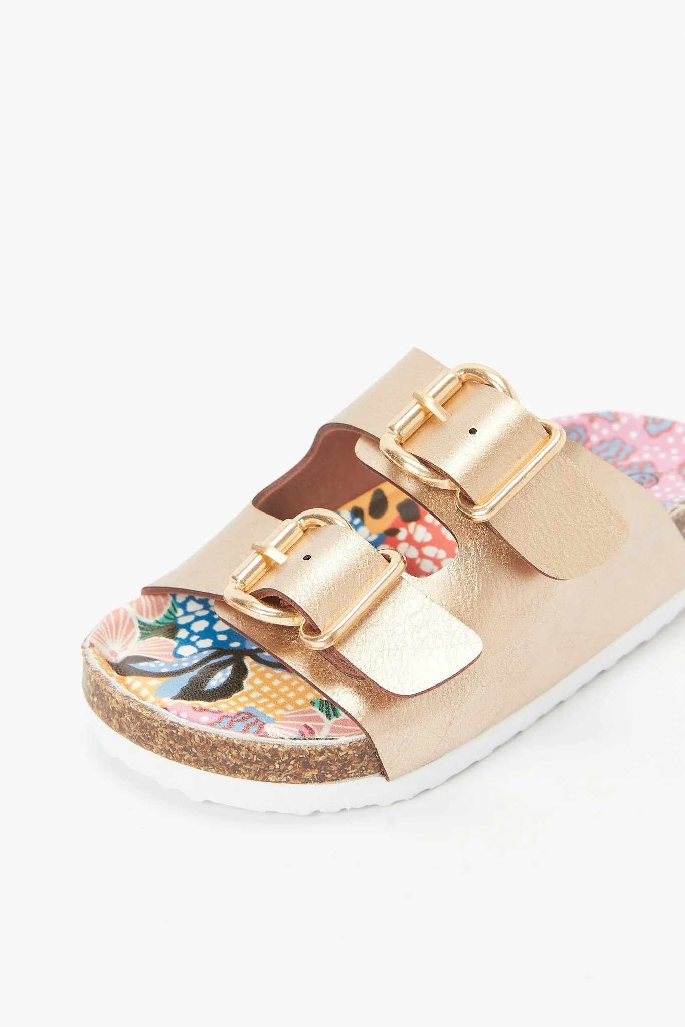 Girls Gold Buckle Strap Sandal