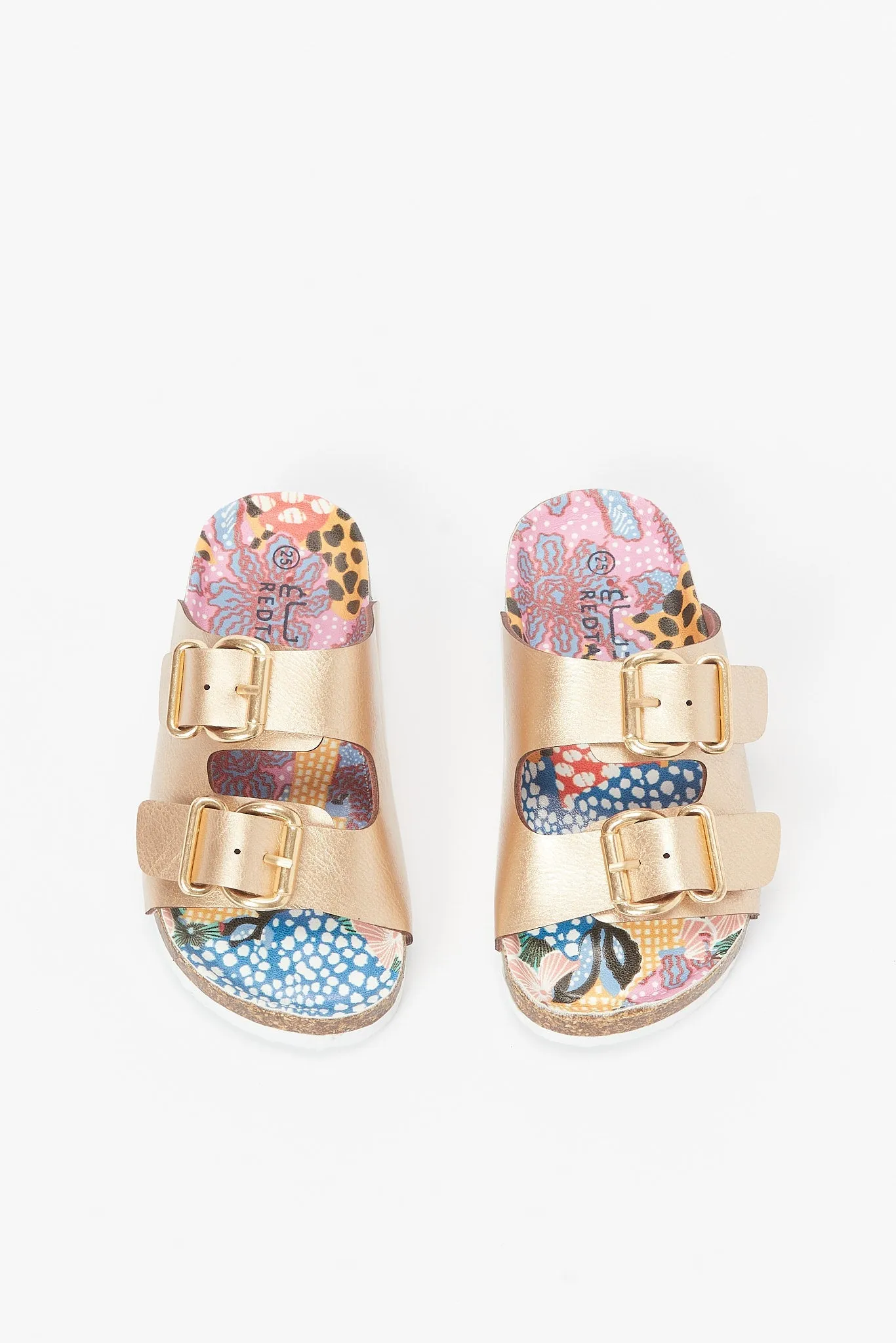 Girls Gold Buckle Strap Sandal