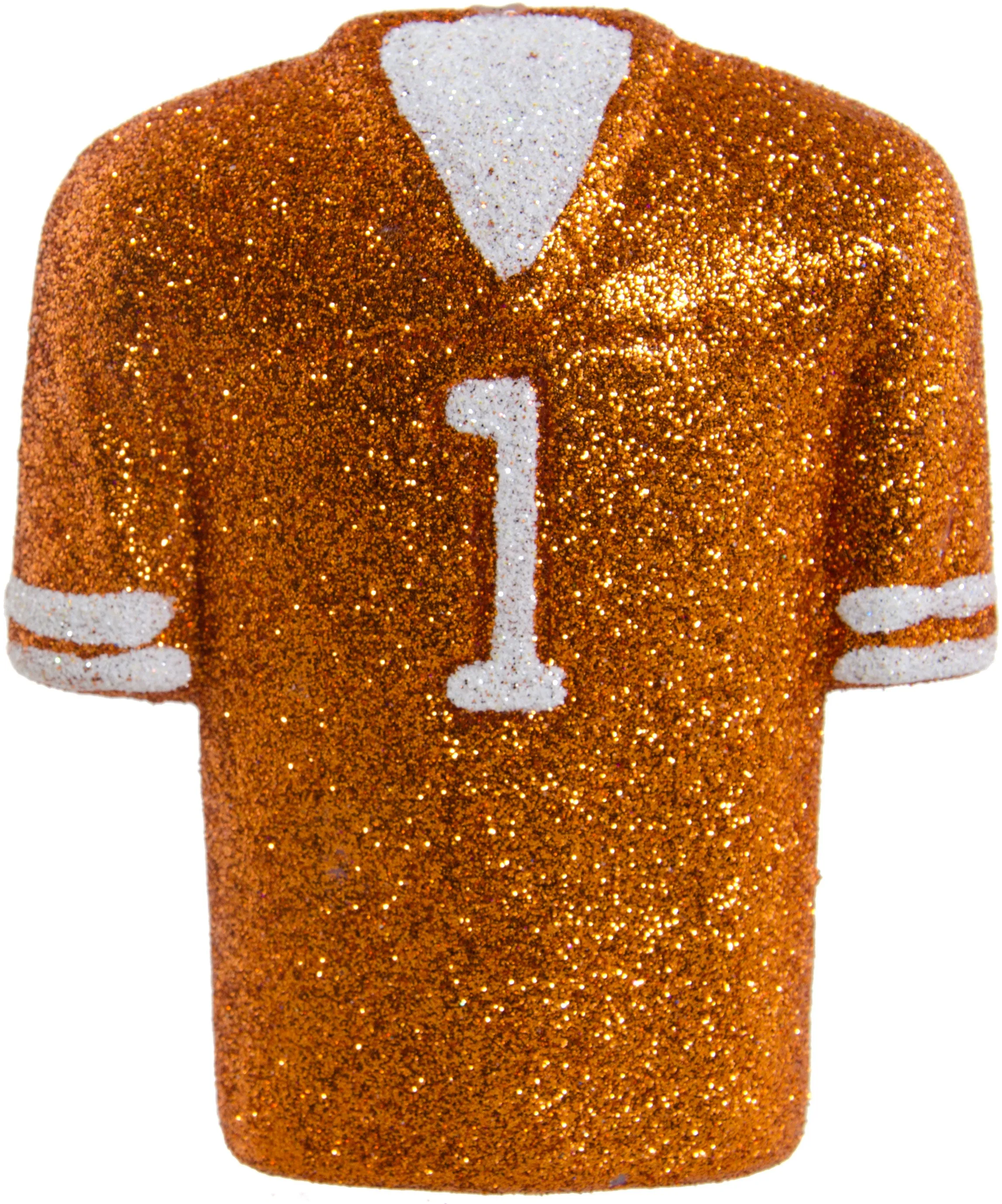 Glitter Football Ornament Assortment: Burnt Orange & White (Set of 3)