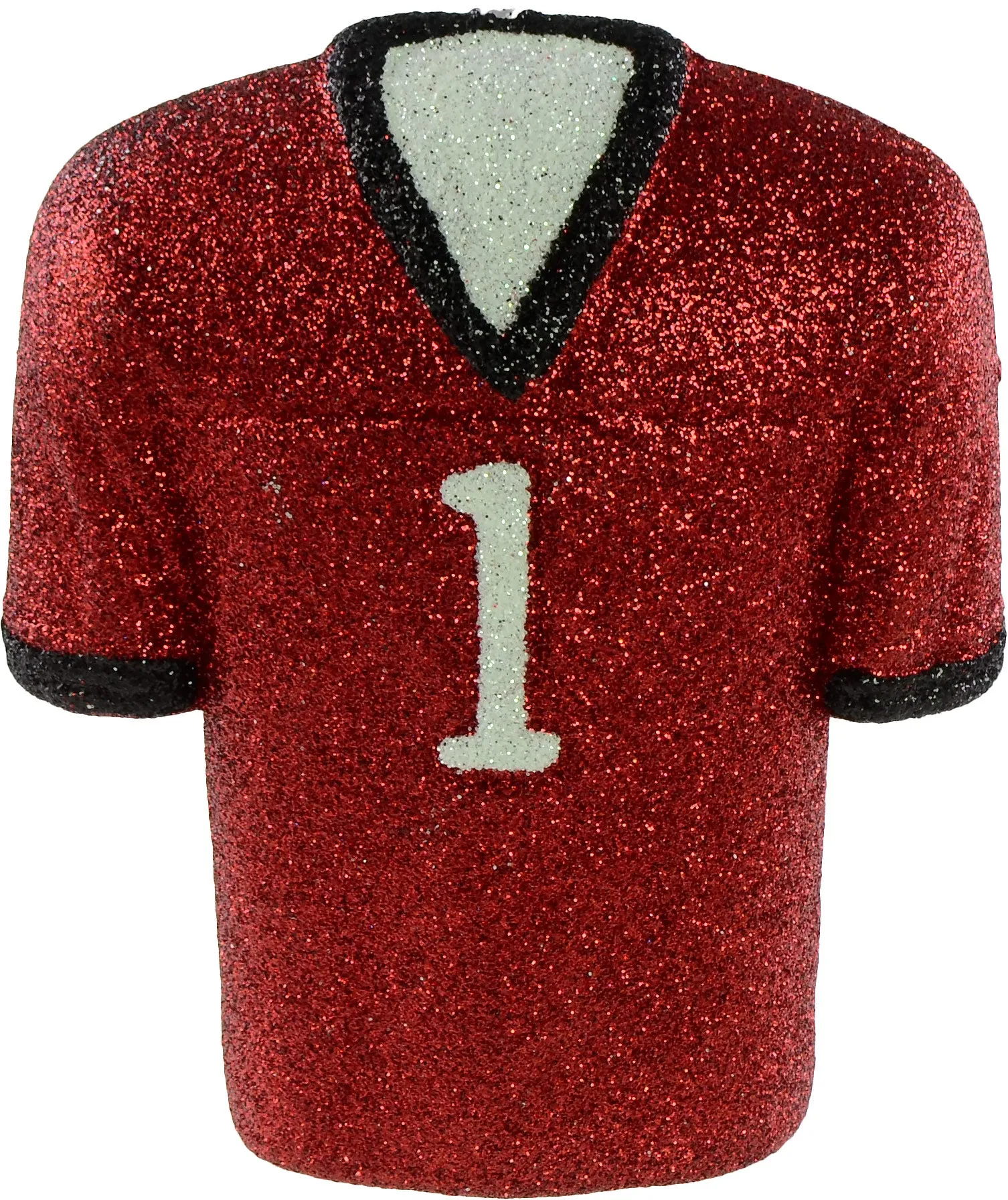 Glitter Football Ornament Assortment: Red & Black (Set of 3)