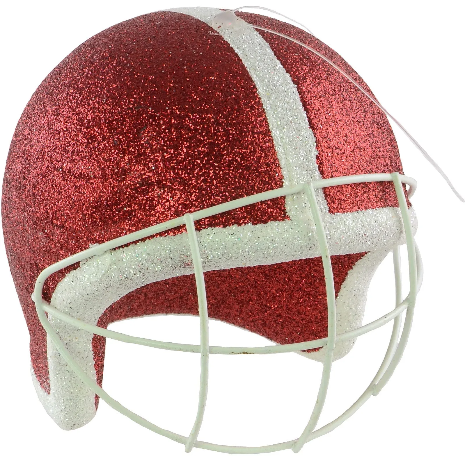 Glitter Football Ornament Assortment: Red & Black (Set of 3)