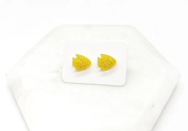 Gold Arrowhead Chiefs KC Acrylic Stud Earring