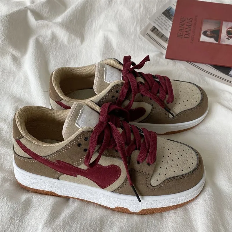 Heart Lighting Leather Casual Sneakers
