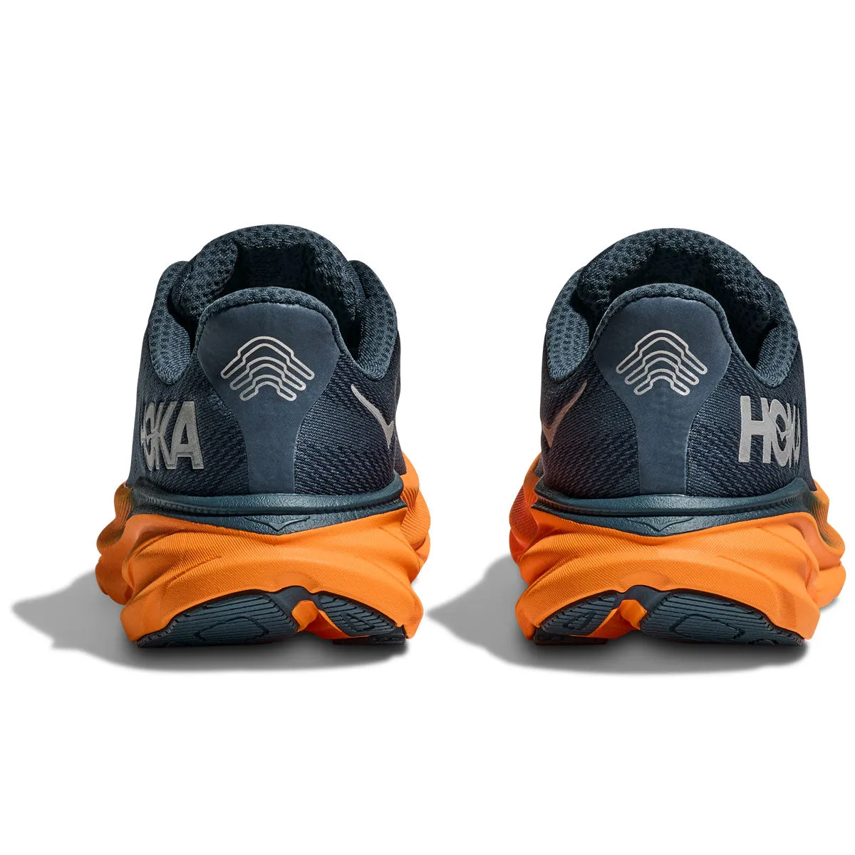 Hoka Clifton 9 GTX Running Shoes - Mens - Stormy Skies/Orange Zest