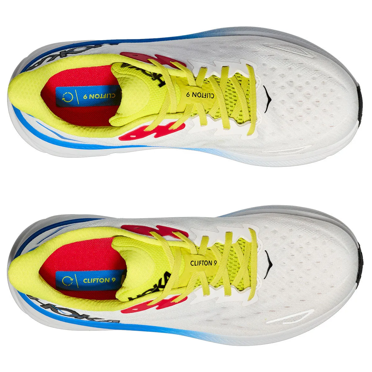 Hoka Clifton 9 Running Shoes - Mens - Blanc De Blanc/Virtual Blue