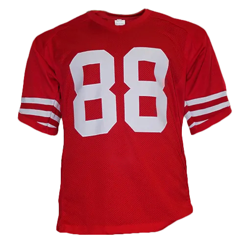 Isaac Bruce Pro Style Autographed Football Jersey Red (JSA)
