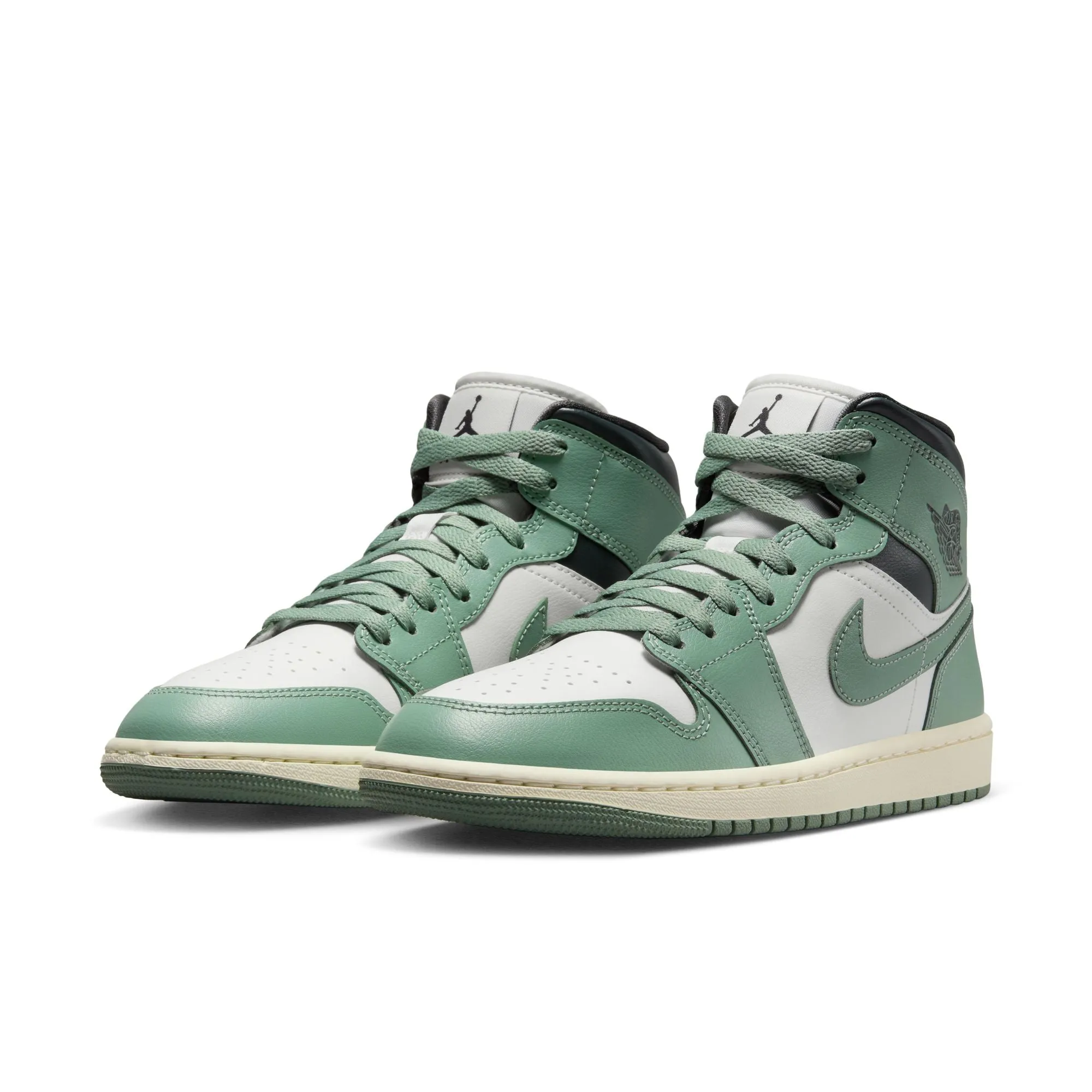 Jordan - Women - Air Jordan 1 Mid - Sail/Jade Smoke/Anthracite