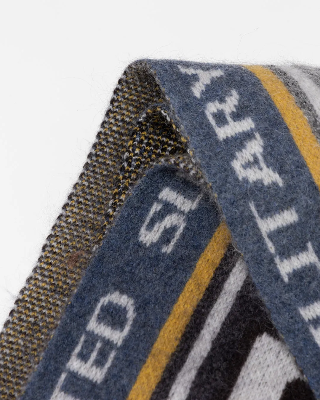 KASURI JACQUARD FOOTBALL SCARF .10【ASH BLACK】