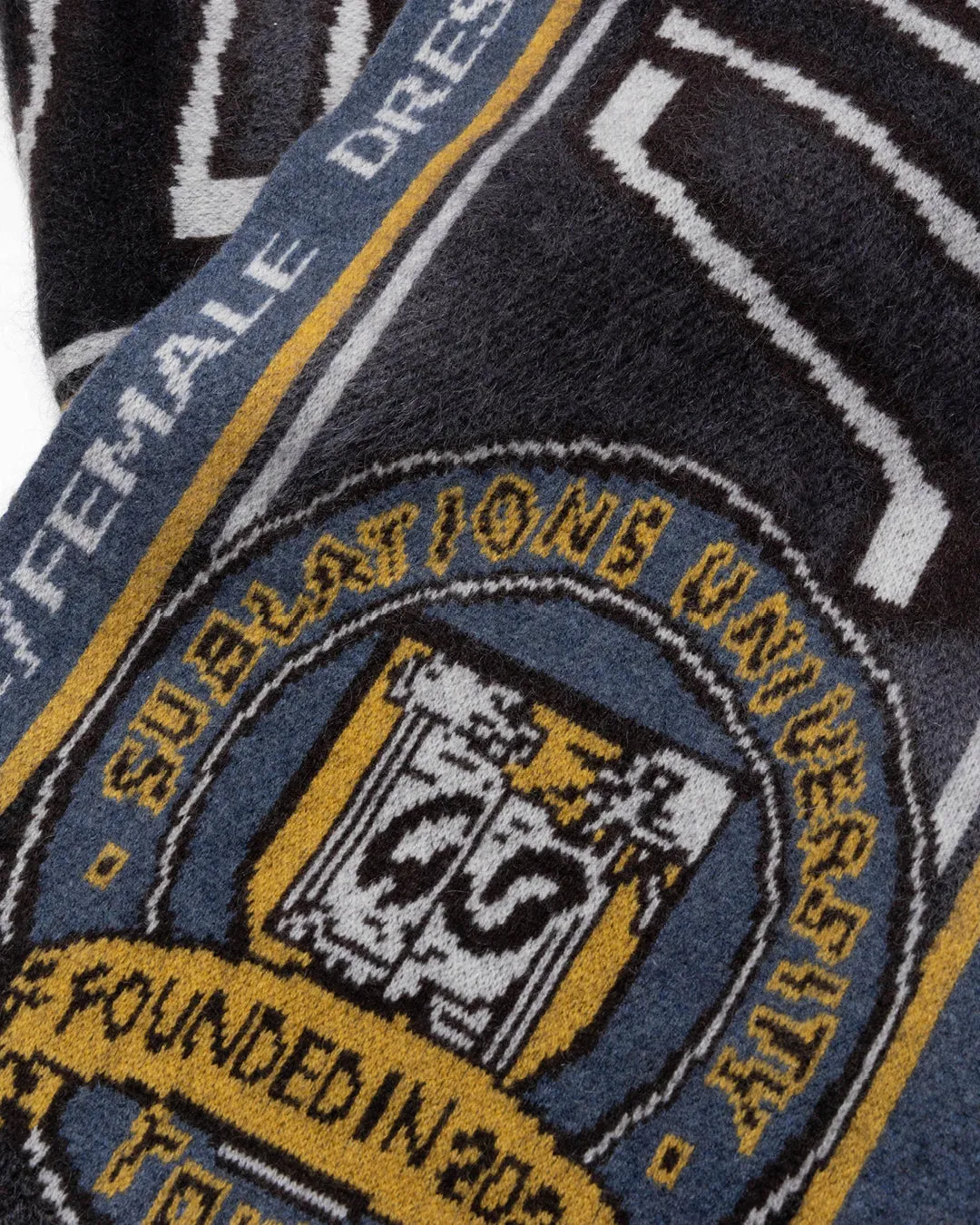 KASURI JACQUARD FOOTBALL SCARF .10【ASH BLACK】