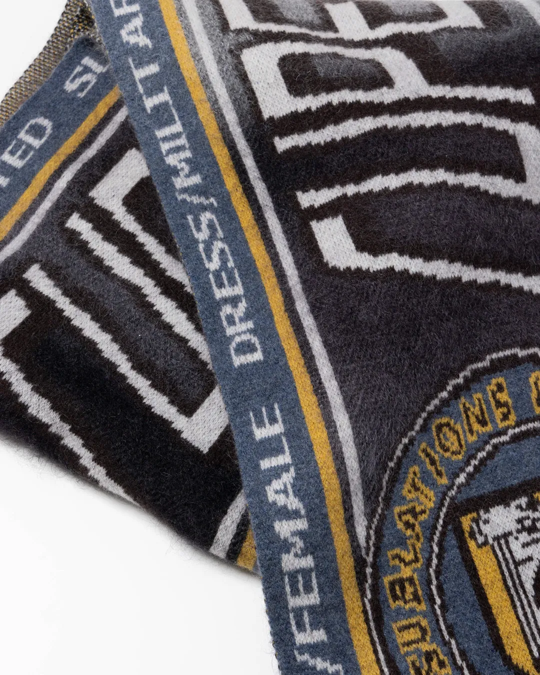 KASURI JACQUARD FOOTBALL SCARF .10【ASH BLACK】