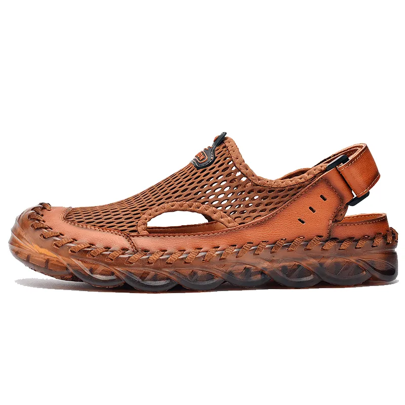 kkboxly kkboxly Men Outdoor Mesh Hand Stitching Closed Toe Water Shoes