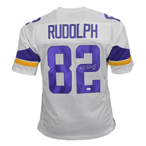 Kyle Rudolph Autographed Pro Style Football Jersey White (JSA)