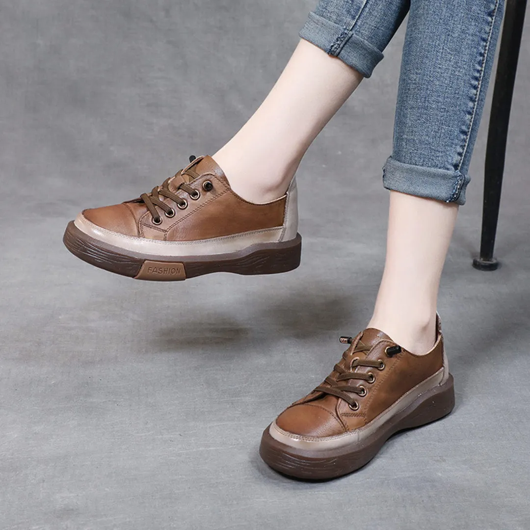 Lace-Up Color-Block Casual Shoes