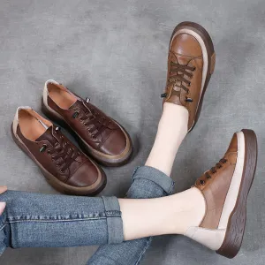 Lace-Up Color-Block Casual Shoes