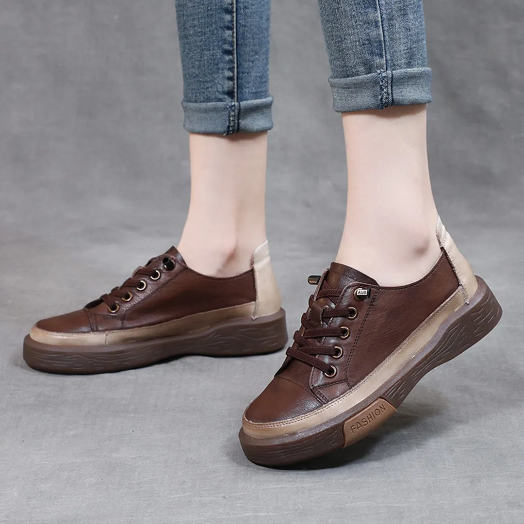 Lace-Up Color-Block Casual Shoes