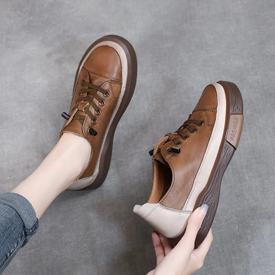 Lace-Up Color-Block Casual Shoes