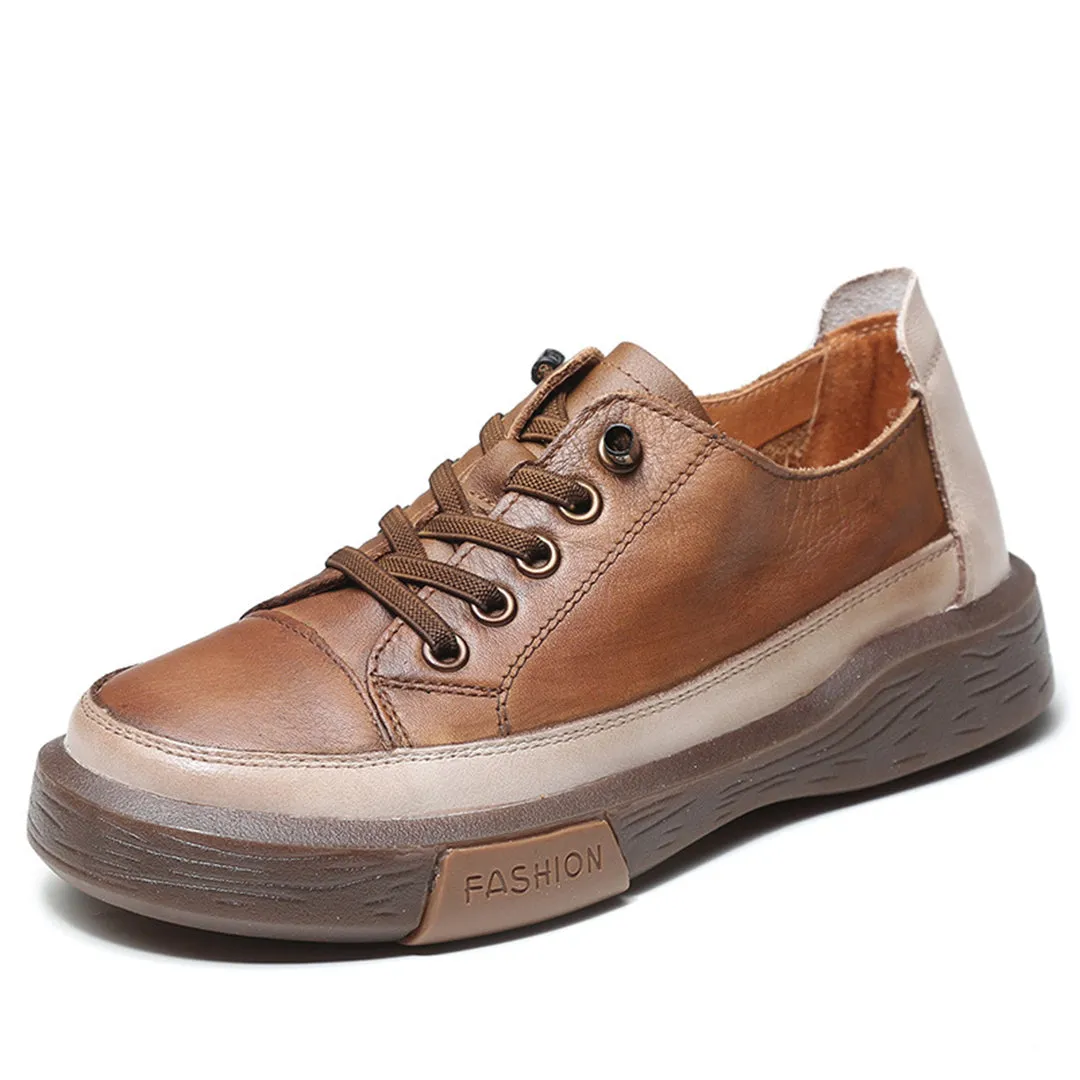 Lace-Up Color-Block Casual Shoes