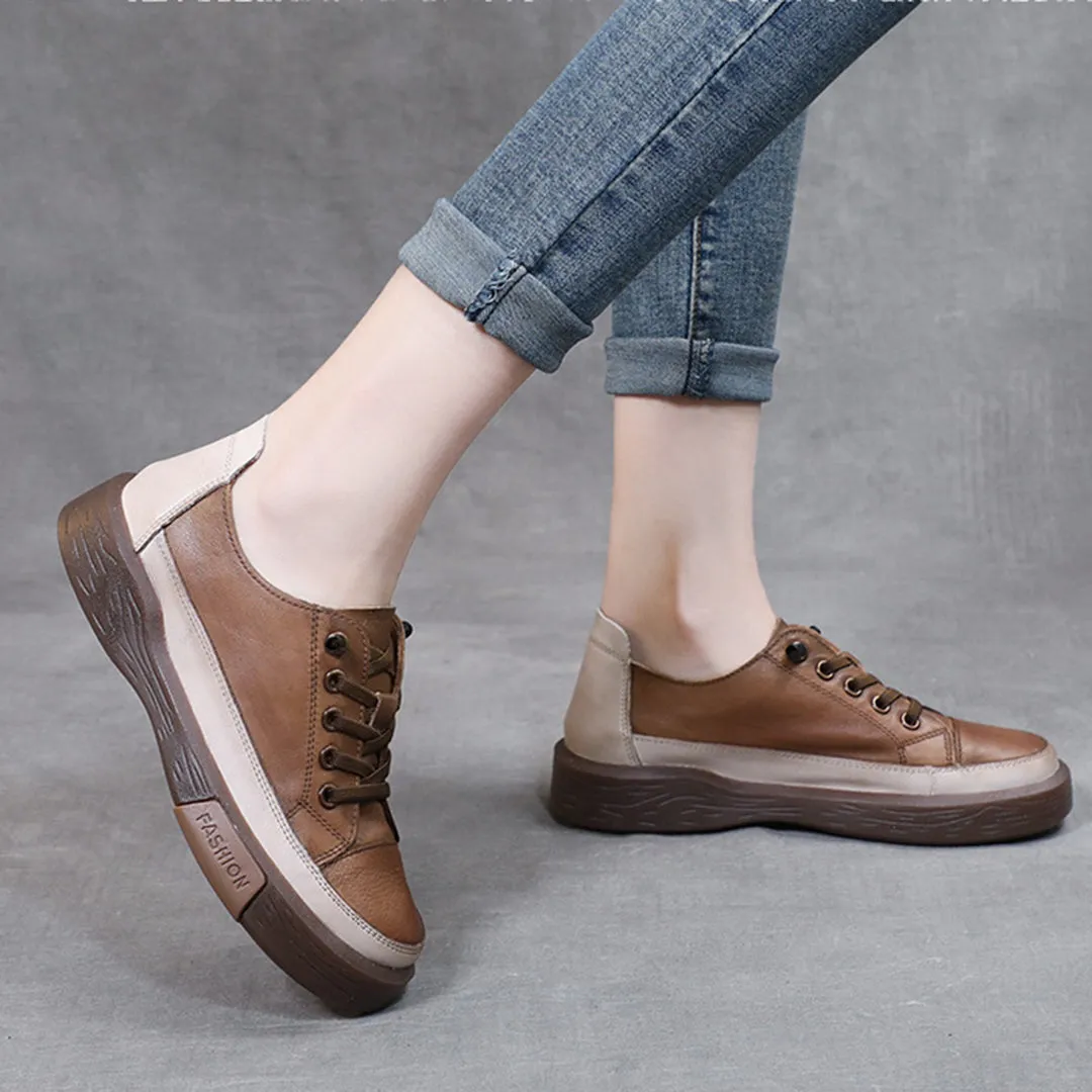 Lace-Up Color-Block Casual Shoes