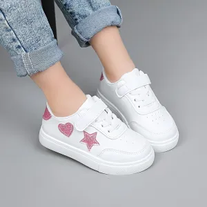 Lightweight Stylish Sneaker Sports Shoes with Sparkly Pink Hearts & Stars