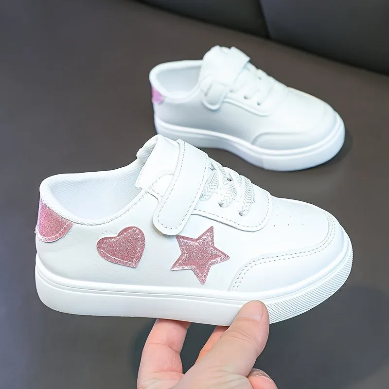 Lightweight Stylish Sneaker Sports Shoes with Sparkly Pink Hearts & Stars