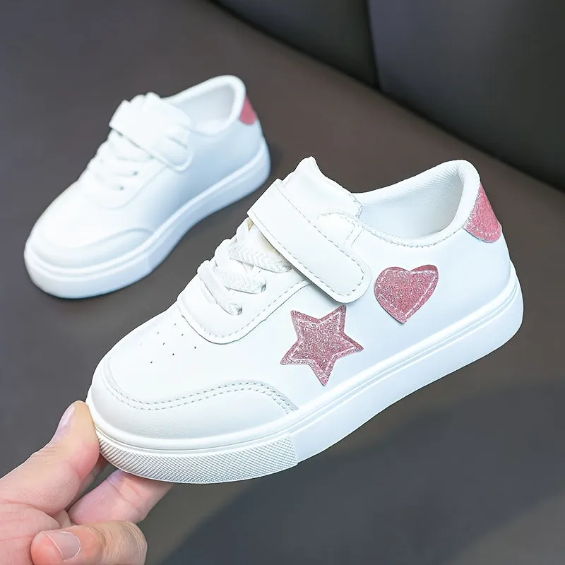 Lightweight Stylish Sneaker Sports Shoes with Sparkly Pink Hearts & Stars