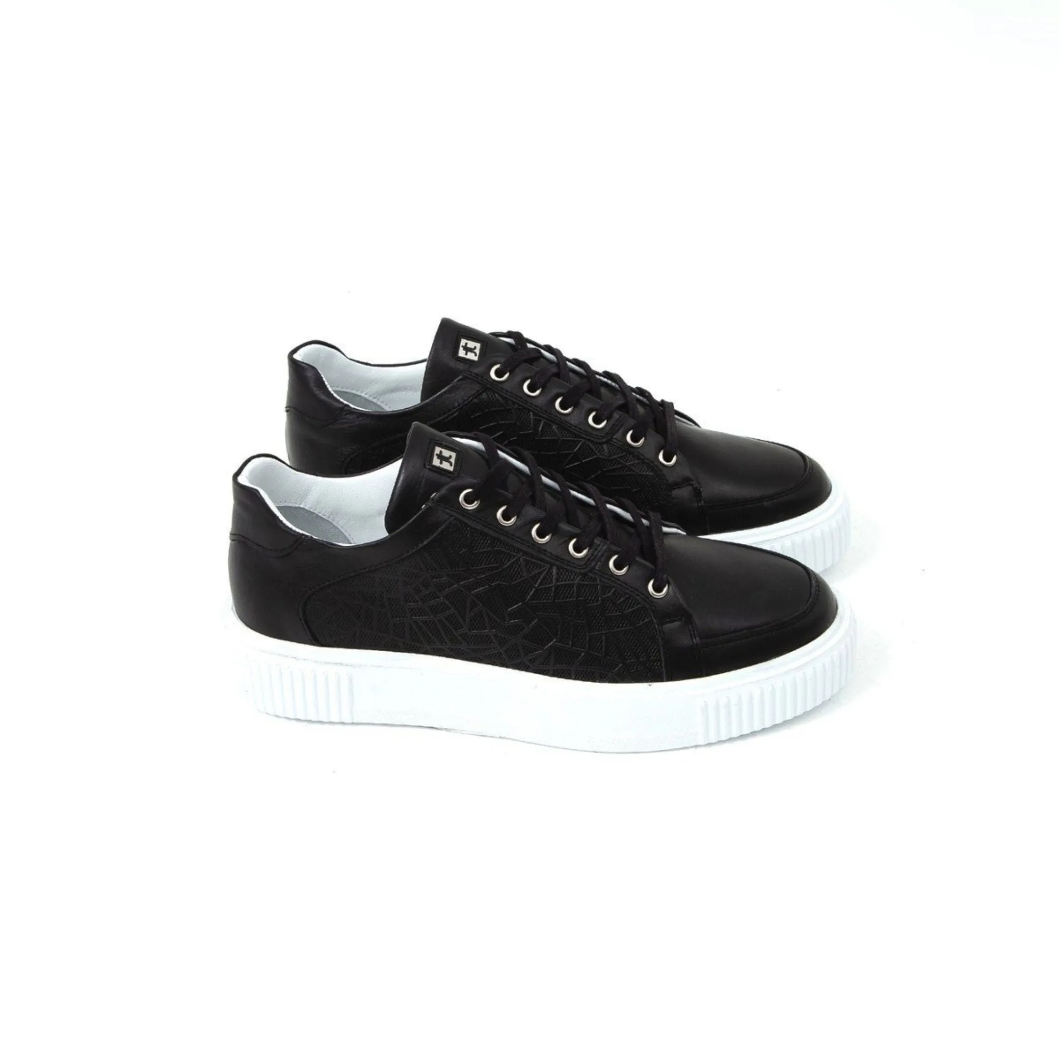 Madasat Black Leather Sneakers Sports Shoes - 105 |