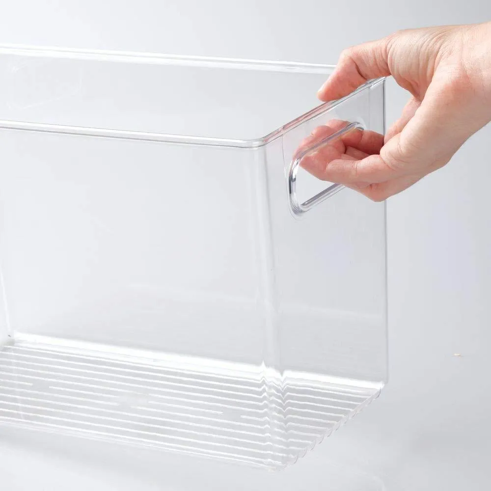 mDesign Deep Plastic Home Storage Organizer Bin for Cube Furniture Shelving in Office, Entryway, Closet, Cabinet, Bedroom, Laundry Room, Nursery, Kids Toy Room - 12" x 6" x 7.75" - 8 Pack - Clear