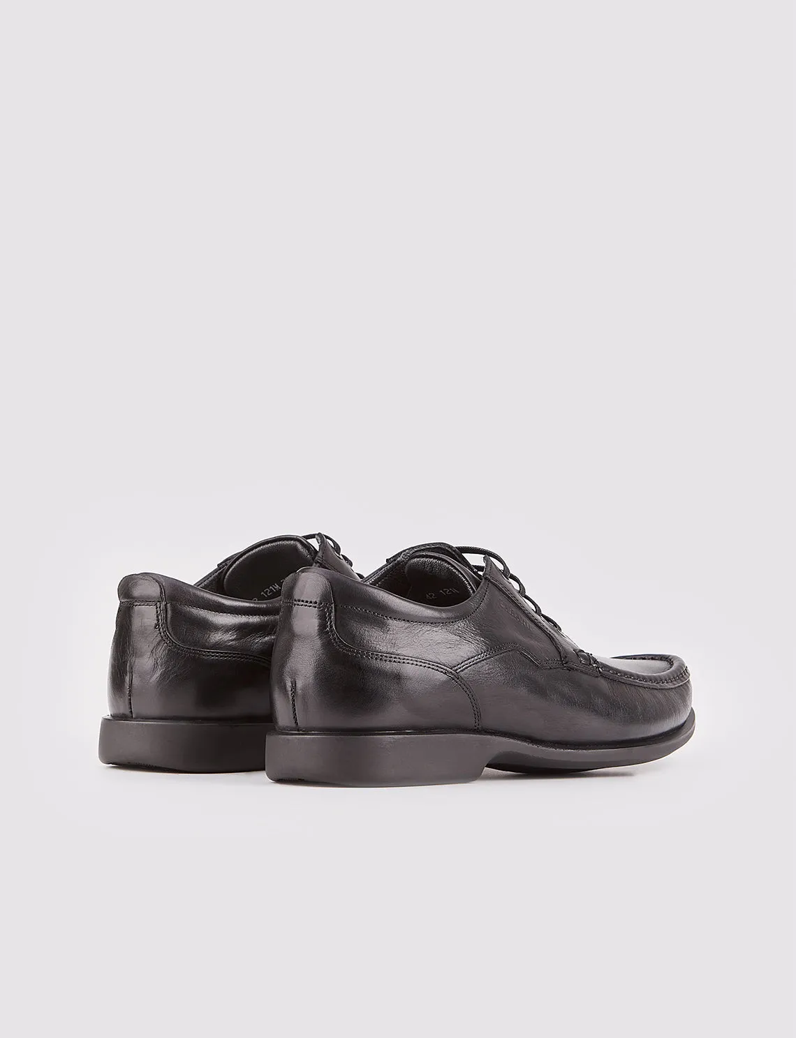 Men Black Genuine Leather Lace Up Front Casual Shoes