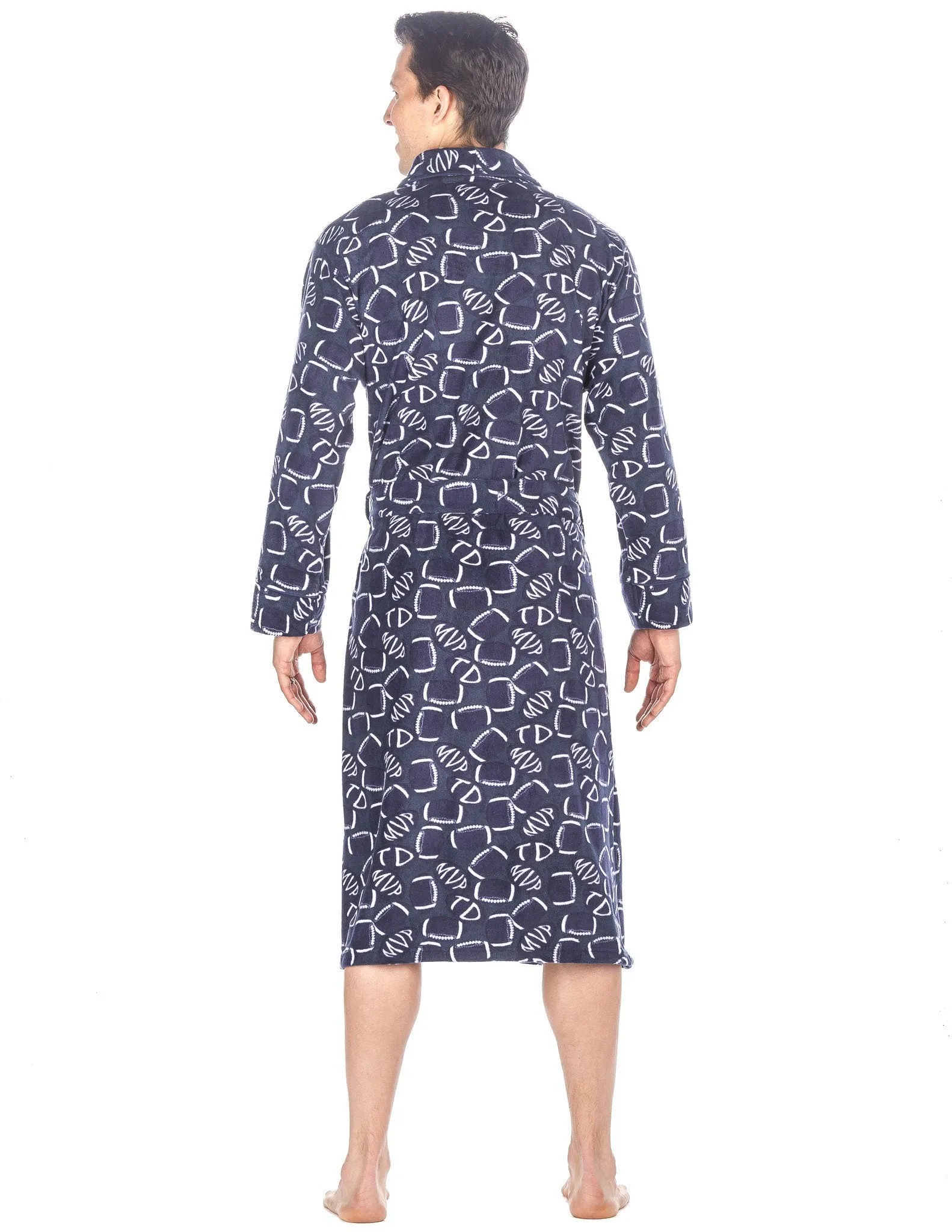 Men's Microfleece Robe - Football