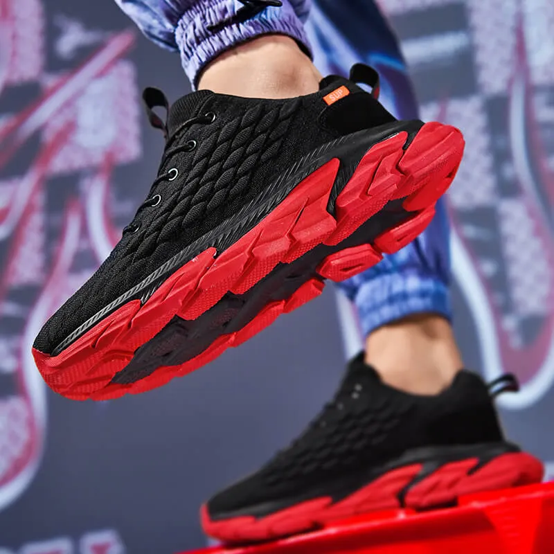 Men's Trendy Fish Scale Flying Woven Running Shoes