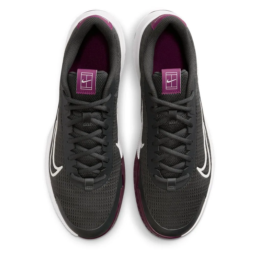 Mens Vapor Lite 2 Tennis Shoes Dark Smoke Grey and Sangria