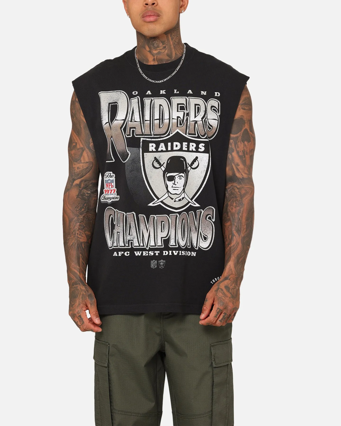 Mitchell & Ness Oakland Raiders Vintage Muscle T-Shirt Faded Black